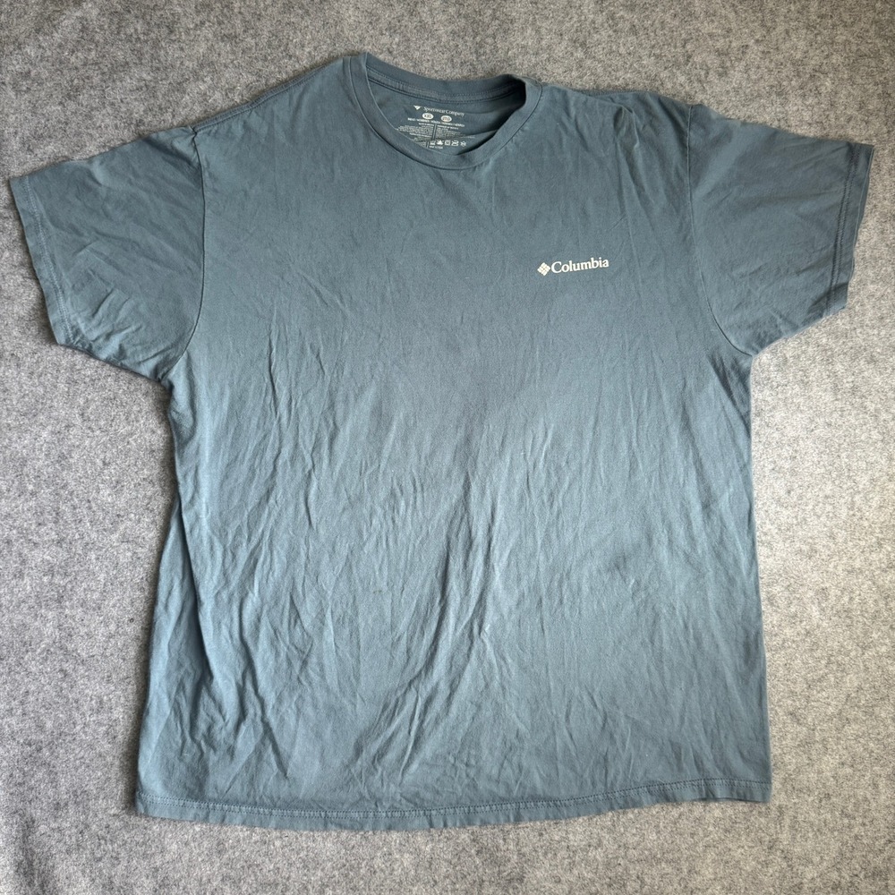 Columbia Mens XXL Blue Mountain Graphic T-Shirt Greater Outdoor Gear Cotton Tee